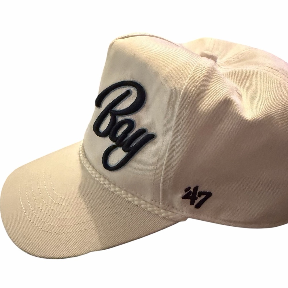 Tampa Bay Rays ’47 Brand White Snapback Hat Script Logo Rope Cap - Picture 3 of 5
